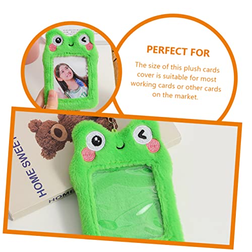 WEKAMOS Plüsch Kartenhalter im Cartoon Frosch Design Transparente Kartenhülle für Id und Buskarten Multifunktionale Kartenhülle für Studenten Mitarbeiter und Ärzte von WEKAMOS