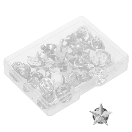 WEKAMOS Silberne Fünf-punkte-sternbrosche mit Schmetterlingsverschluss Patriotischer Anstecker für Jacken Hüte und Rucksäcke Vielseitiges Accessoire für Fourth Of July und Festliche von WEKAMOS