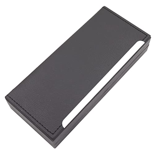 WEKAMOS Stiftetui Leder Aufbewahrungsbox für Füllfederhalter Kugelschreiber und Bleistifte als Geschenkbox für Schule und Büro Schwarz von WEKAMOS