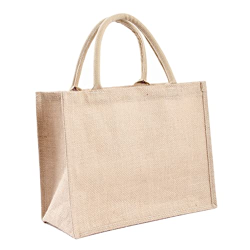 WEKAMOS Wasserdichte Jutetasche Robuste Waschbare Einkaufstasche mit Tragegriff für Alltag Vielseitig Verwendbar als Aufbewahrungssack und Geschenkbeutel aus Hochwertigem Langlebigem von WEKAMOS