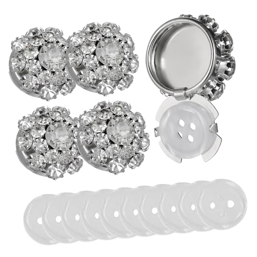 WEKAMOS Wasserstrahlbesetzte Blumen Sleeve Buttons und Manschettenknöpfe Funkelnde Strass Ersatzknöpfe für Smokinghemden Vielseitiges Design für Formelle Anlässe und Partys von WEKAMOS