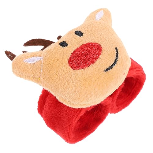 WEKAMOS Weihnachtliches Schnapparmband mit Hirschmotiv Wiederverwendbares Strapazierfähiges Xmas Slap Bracelet als Gastgeschenk und Mitgebsel für Kindergeburtstag und Weihnachtsfeier von WEKAMOS