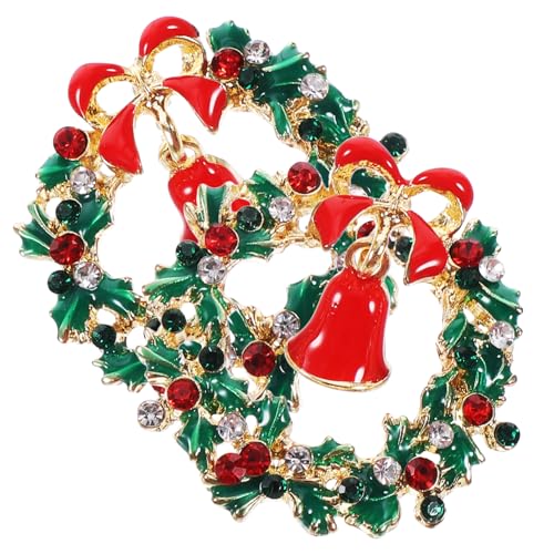 WEKAMOS Weihnachts Ohrringe Damen Legierung mit Diamantbesatz Leicht und Komfortabel Elegante Weihnachtskranz Ohrhänger für Festliche Outfits Schmuck für Weihnachten und Feiertage von WEKAMOS