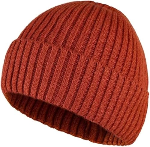 WEKNOWU Unisex Retro Beanie Cap Winter Strickmütze Soft Stretch Daily Beanie für Damen Herren, Orange, One size von WEKNOWU