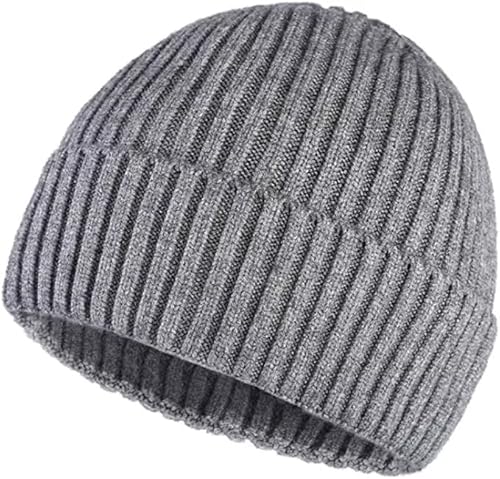 WEKNOWU Unisex Retro Beanie Cap Winter Strickmütze Soft Stretch Daily Beanie für Damen Herren Gr. One size, grau von WEKNOWU