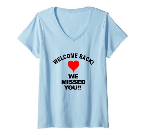 Damen Willkommen zurück Wir haben dich vermisst WIEDERERÖFFNUNG Willkommen T-Shirt mit V-Ausschnitt Damen Willkommen zurück Wir haben dich vermisst WIEDERERÖFFNUNG Willkommen T-Shirt mit V-Ausschnitt von WELCOME BACK Tees Teachers, Workers by Scarebaby