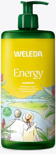 WELEDA Bio Energy XXL Duschgel vegan - Naturkosmetik Aroma Dusche für Frauen & Männer mit Ingwer / Zedernholz Duft - Natürliche Hautpflege Duschseife mit Pumpspender für Gesicht & Körper (1x750ml) von Weleda