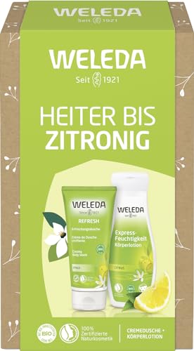 WELEDA Bio Geschenk Set Citrus - Naturkosmetik Geschenkbox bestehend aus Refresh Duschgel & Express Feuchtigkeit Bodylotion. Optimales Geschenkset für Männer & Frauen zur täglichen Körperpflege von WELEDA