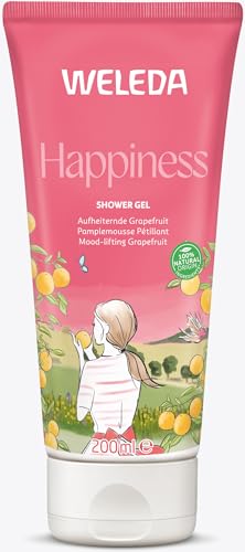 WELEDA Bio Happiness Duschgel vegan - Naturkosmetik Aroma Shower Unisex Duschseife mit Grapefruit, Mandarine & Limette Duft - Natürliche Hautpflege Dusche für Frauen & Männer (1x 200ml) von Weleda