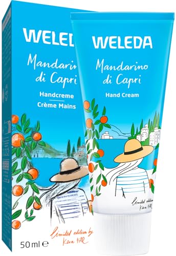 WELEDA Bio Mandarino di Capri Handcreme vegan - Naturkosmetik Handpflege Creme pflegt Hände weich und geschmeidig. Natürliche Pflegecreme mit Mandarine/Rosmarin Duft für trockene Hände (1x 50ml) von Weleda