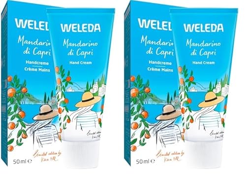 WELEDA Bio Mandarino di Capri Handcreme vegan - Naturkosmetik Handpflege Creme pflegt Hände weich und geschmeidig. Natürliche Pflegecreme mit Mandarine/Rosmarin Duft für trockene Hände (1x 50ml) von WELEDA