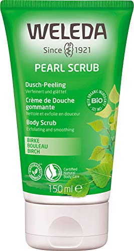 WELEDA Bio Pearl Body Scrub Duschgel - Naturkosmetik Birke Peeling Duschseife für Frauen & Männer mit Grapefruit / Zitrone Duft - Natürliche Körperpeeling Dusche für spürbar glatte Haut (1x 150ml) von WELEDA