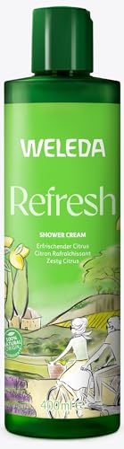 WELEDA Bio Refresh XL Duschgel vegan - Naturkosmetik Citrus Duschseife für Frauen & Männer mit Zitrone / Orange Duft - Natürliche Hautpflege Dusche zur Reinigung von Gesicht & Körper (1x 400ml) von Weleda