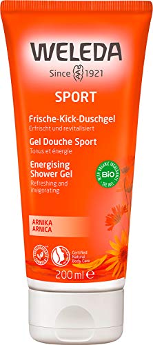 WELEDA Bio Sport Duschgel vegan - Naturkosmetik Arnika Duschseife für Frauen & Männer mit Rosmarin / Lavendel Duft - Natürliche Hautpflege Dusche zur Reinigung von Gesicht & Körper (1x 200ml) von Weleda