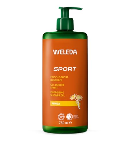 WELEDA Bio Sport XXL Duschgel vegan - Naturkosmetik Arnika Dusche für Frauen & Männer mit Rosmarin / Lavendel Duft - Hautpflege Duschseife mit Pumpspender zur Gesicht & Körper Reinigung (1x 750ml) von Weleda