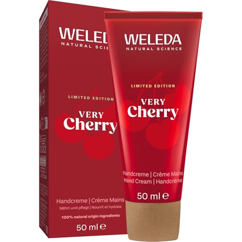 WELEDA Bio Very Cherry Handcreme Limited Edition – Naturkosmetik Handpflege Creme nährt und verwöhnt trockene Hände mit Kirschduft (1x 50ml) von Weleda