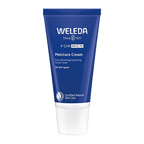 WELEDA Bio FOR MEN Feuchtigkeitscreme – frische Naturkosmetik Männer Gesichtscreme Hautpflege für trockene & empfindliche Haut. Schnell einziehende Herren Gesichtspflege mit Jojobaöl & Sesamöl (30ml) von WELEDA