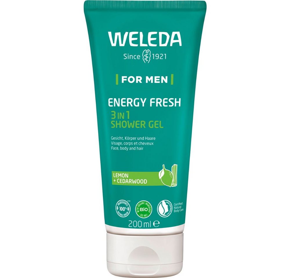 WELEDA Gesichtsgel For Men Energy Fresh in Shower Gel, 200 ml von WELEDA