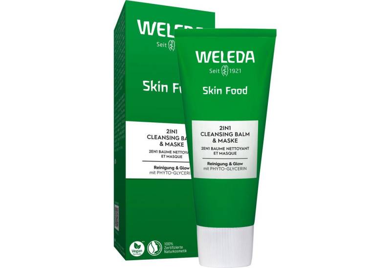 WELEDA Gesichtsmaske Weleda Skin Food 2in1 Cleansing Balm & Maske, reinigt, regeneriert normale bis trockene Haut von WELEDA