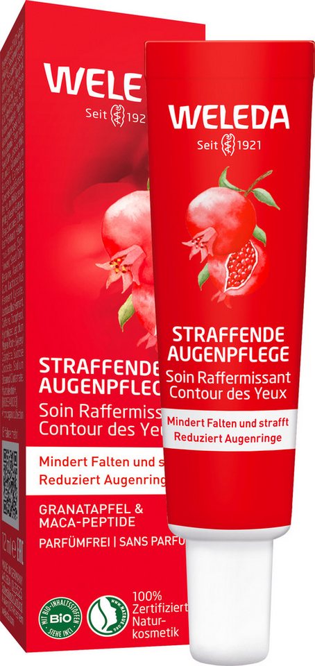 WELEDA Gesichtspflege Weleda Straffende Augenpflege Granatapfel & Maca-Peptide, mindert Falten, Augenringe & Schwellungen, strafft die Haut von WELEDA