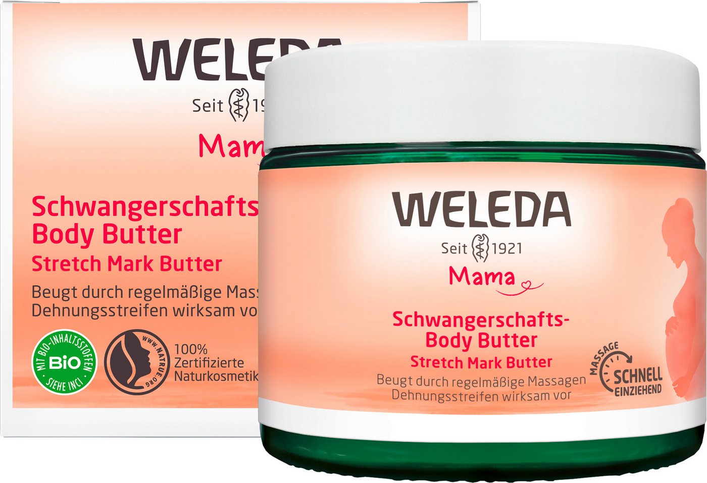 WELEDA Körperbutter Weleda Mama Schwangerschafts-Body Butter, Körperbutter zur Vorbeugung von Dehnungsstreifen von WELEDA