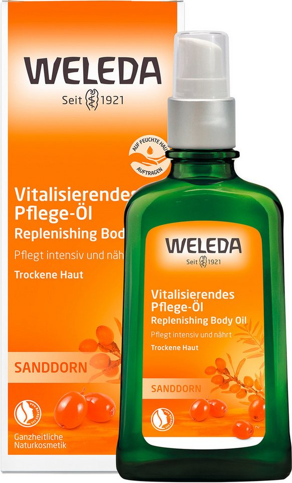 WELEDA Körperöl Weleda Sanddorn Vitalisierendes Pflege-Öl, pflegt trockene Haut intensiv, bringt spürbare Glätte der Haut von WELEDA