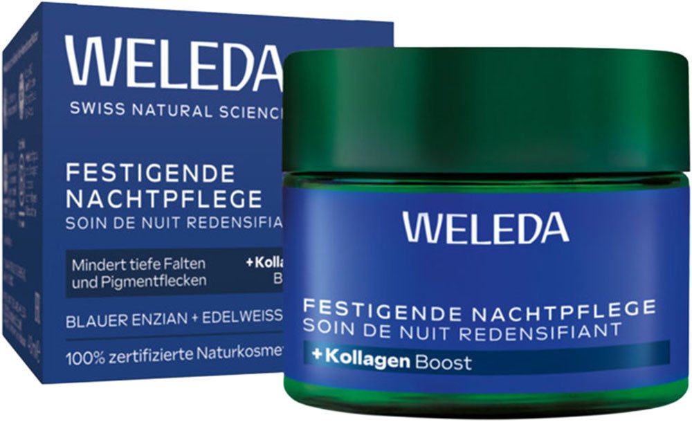 WELEDA Nachtcreme Weleda Festigende Nachtpflege Blauer Enzian & Edelweiss, mindert tiefe Falten nach 2 Wochen und aktiviert die Zellerneuerung von WELEDA