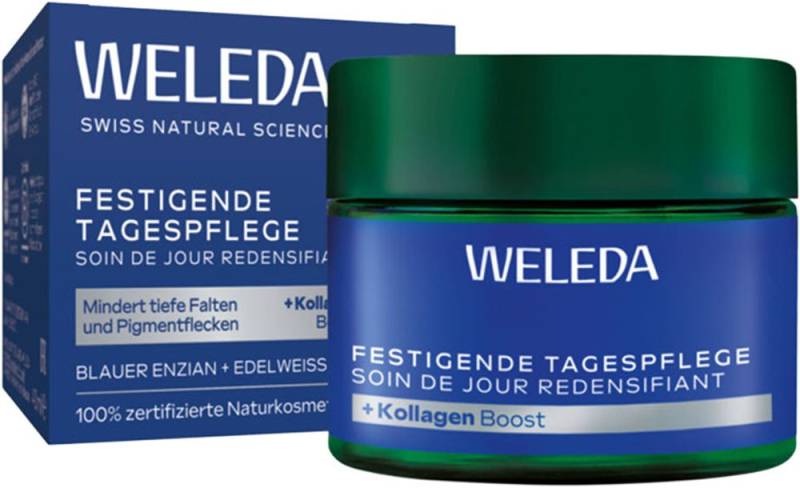 WELEDA Tagescreme Weleda Festigende Tagespflege Blauer Enzian & Edelweiss, mindert tiefe Falten & Pigmentflecken, steigert den Kollagengehalt von WELEDA