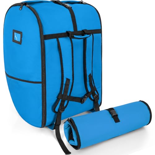 WELIDAY Gepolsterte Autositz-Reisetasche, Kleinkind-Autositz-Reisetasche, kompatibel mit Doona, Faltbarer Autositz, Kinderwagen, Gate Check-Tasche für Flugzeug, blau, Compatible with Doona Car Seat von WELIDAY