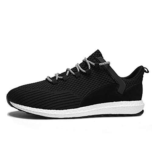 WELJFQ Herren Sportschuhe Große Größe Straßenlaufschuhe Turnschuhe Leichte und Atmungsaktive Netz Mode Sportschuhe, Schwarz , 50 EU von WELJFQ