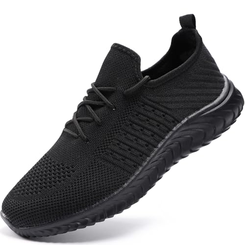 WELLACE Schuhe Herren Sneaker Slip in Sportschuhe Turnschuhe Sommerschuhe Hallenschuhe Leichte Laufschuhe Joggingschuhe Freizeitschuhe Männer Gym Schuhe Schwarze 44 EU von WELLACE