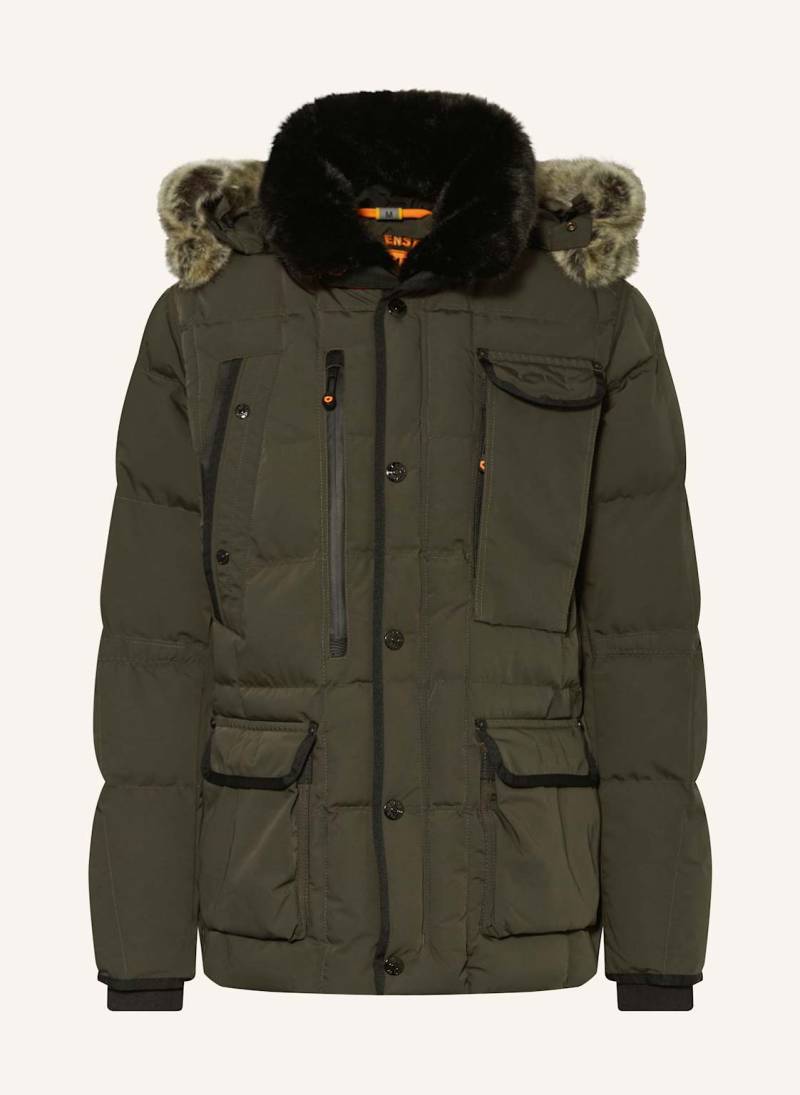 Wellensteyn Steppjacke Marvellous Mit Kunstpelz Und Sorona® Aura-Isolierung gruen von WELLENSTEYN