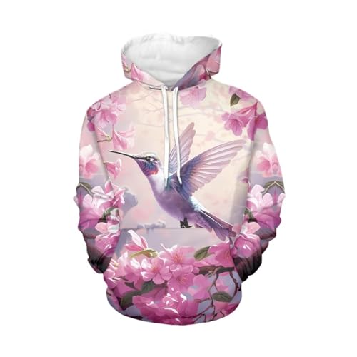 WELLFLYHOM Damen College Sweatshirts und Hoodies mit Tasche Langarm Pullover Pullover Pullover, Kolibri Rosa, S von WELLFLYHOM