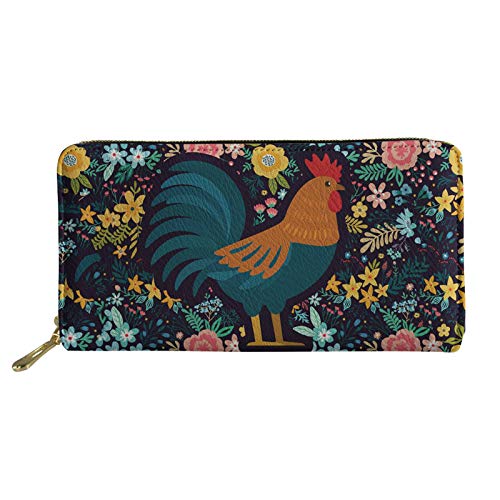 WELLFLYHOM Damen-Geldbörse, groß, Leder, Reißverschluss, Kartenhalter, Organizer, Reise-Clutch, Geldbörse, Huhn Floral, Large, RFID-Geldbörse WELLFLYHOM Damen-Geldbörse, groß, Leder, Reißverschluss, Kartenhalter, Organizer, Reise-Clutch, Geldbörse, Huhn Floral, Large, RFID-Geldbörse von WELLFLYHOM