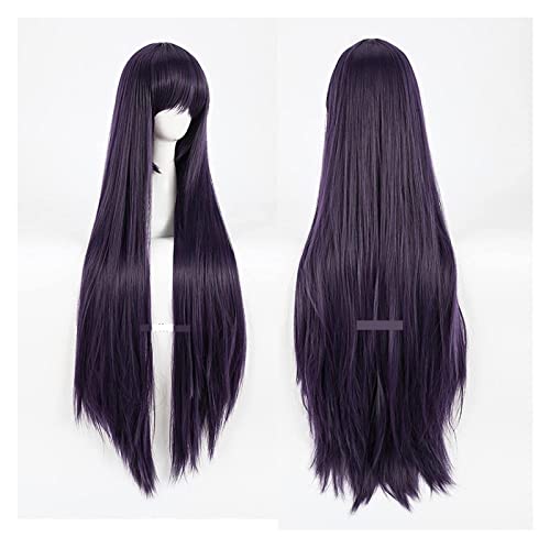 WELLHY Anime Cosplay Perücke?Inu x Boku SS Ririchiyo Shirakiin Cosplay Perücke Gerade Lila 100cm Anime Volles Haar?Mit Gratis Perückenkappe?Halloween Haar?Für Weihnachten Karneval Party Halloween Cose von WELLHY