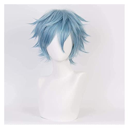 WELLHY Anime Cosplay Perücke My Hero Academia Shigaraki Tomura Anime Fair Halloween Party Karneval Perücke Männer und Frauen Perücke Anime Fans Geschenk (kurzes blaues Haar) KEEBON Coser Perücke von WELLHY