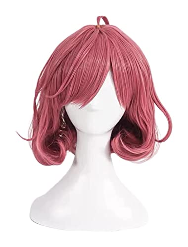 WELLHY Anime Noragami Cosplay Perücke Rosa Kurze Locken Haare for Ebisu Kofuku Rollenspiel Halloween Requisiten Zubehör mit Perückenkappe Coser Perücke von WELLHY