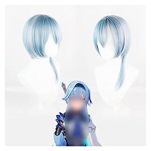 WELLHY Cosplay Perücke 17 Zoll Genshin Impact Perücke Anime Cosplay EULA Perücke Blauer Farbverlauf Weiße Perücke mit Gratis Perückenkappe for Halloween Party Karneval Nachtleben Konzerte Hochzeiten f von WELLHY