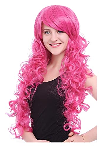 WELLHY Cosplay Perücke 80 cm Pink Cosplay Perücken Little Hitzebeständiges Kunsthaar Perucas Cosplay Perücke for Coser von WELLHY