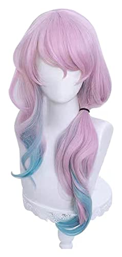 WELLHY Cosplay Perücke Akudama Drive Doctor Cosplay 60 cm Lange lockige Welle Weihnachten Rosa Blau Perücke Hitzebeständige synthetische Perücken Cosplay Anime Perücken for Coser von WELLHY