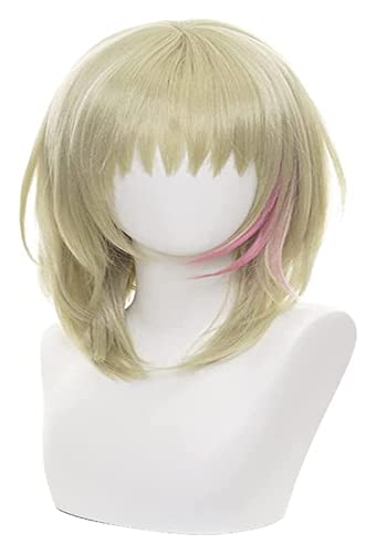 WELLHY Cosplay Perücke Anime Cosplay Kostüm Perücke Wonder Egg Priority Perücke Kawai Rika Perücke Damen Gold Rosa mit Langes Haar mit Gratis Perückenkappe for Halloween Party Karneval Nachtleben Konz von WELLHY