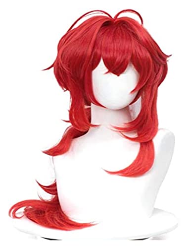 WELLHY Cosplay Perücke Anime Cosplay Kostüm Perücke for Genshin Impact Perücke Frauen Mädchen Männer Jungen Kurzhaar Perücken mit Perückenkappe for Halloween Party Karneval Nachtleben Konzerte Hochzei von WELLHY