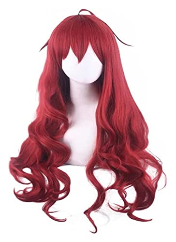 WELLHY Cosplay Perücke Anime Cosplay Perücke Jobless Reincarnation Eris Boreas Grauratte Perücke Weinrot Lange Perücke mit Gratis Perückenkappe for Party Alltag Halloween Cosplay Perücke for Coser von WELLHY