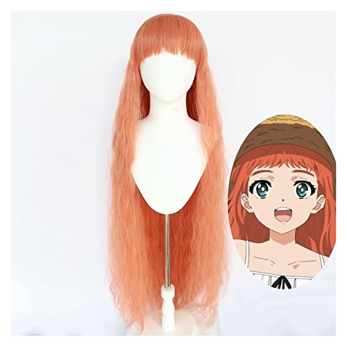 WELLHY Cosplay Perücke Anime Cosplay Perücke Wonder Egg Priority Perücke Rüschenperücke Frauen Orange Locken Langes Haar Mit Peitsche Mit Gratis Perückenkappe for Halloween Party Karneval Nachtleben K von WELLHY