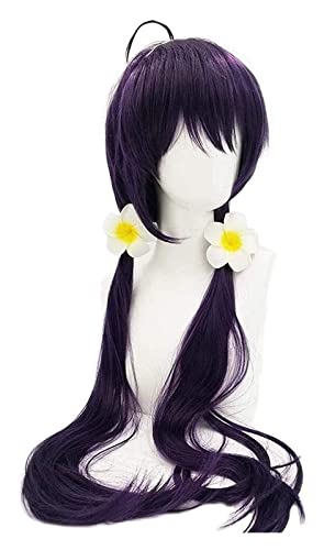 WELLHY Cosplay Perücke Anime Cosplay Perücken Bungo Stray Dogs Izumi Kyouka Lila langes glattes Haar weiblich + Haarnadel + Kopf Blume Cosplay Party Perücken + Perückenkappe for Coser von WELLHY