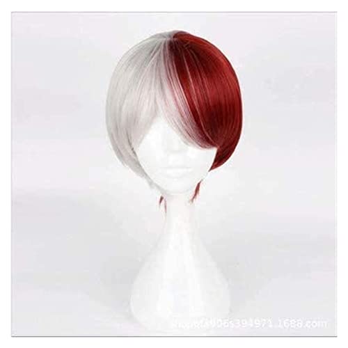 WELLHY Cosplay Perücke Anime Cosplay Perücken My Hero Academia Perücke Todoroki Shoto Cosplay Perücke rot und weiß Anime Perücke for Coser von WELLHY