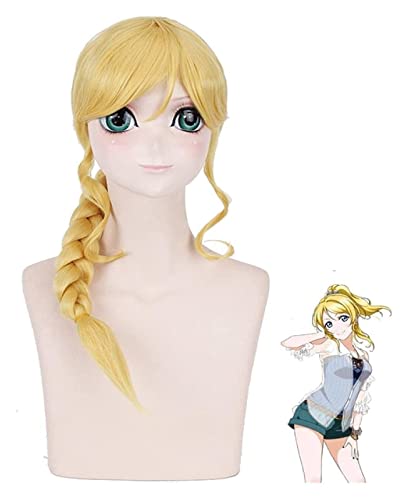 WELLHY Cosplay Perücke Anime LoveLive!Perücke Love Live Ayase Eli Perücke Cosplay Pirang Muda Perücke Rambut Ekor Kuda for Coser von WELLHY