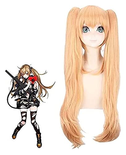 WELLHY Cosplay Perücke Anime Perücken Mädchen Frontline Ump45 Ump9 Perücke Cosplay Kostüm Damen Langes Hitzebeständiges Synthetisches Haar Mit Doppelten Pferdeschwänzen for Coser von WELLHY