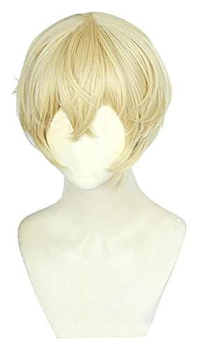 WELLHY Cosplay Perücke Anime Tokyo Revengers Cosplay Matsuno Chifuyu Cosplay Perücke kurz blond schwarz hitzebeständige Kunsthaarperücken + Perückenkappe for Coser von WELLHY