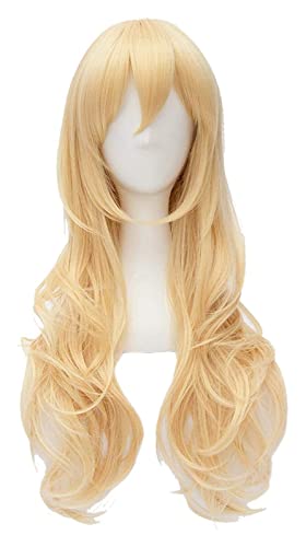 WELLHY Cosplay Perücke Anime Your Lie in April Miyazono Kaori Perücke Cosplay Kostüm Frauen Lange Gelbe Haare Halloween Party Perücken for Coser von WELLHY